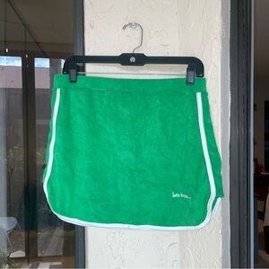 NWOT Urban Outfitters iets frans Green Towelling Runner Skirt - Large